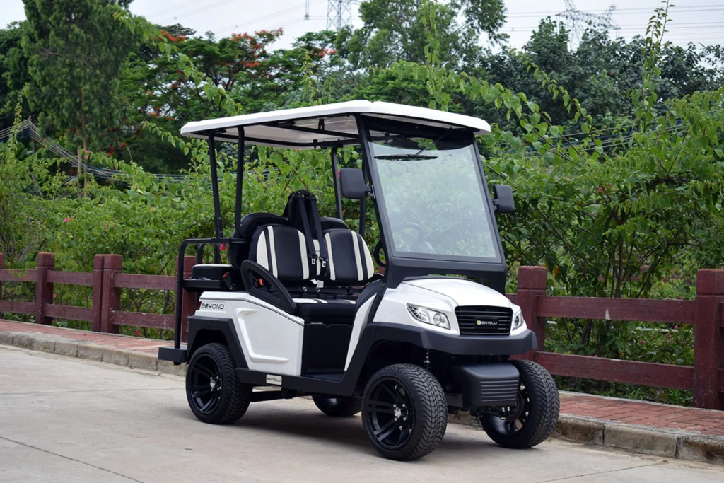 White 4-passenger luxury LSV golf cart
